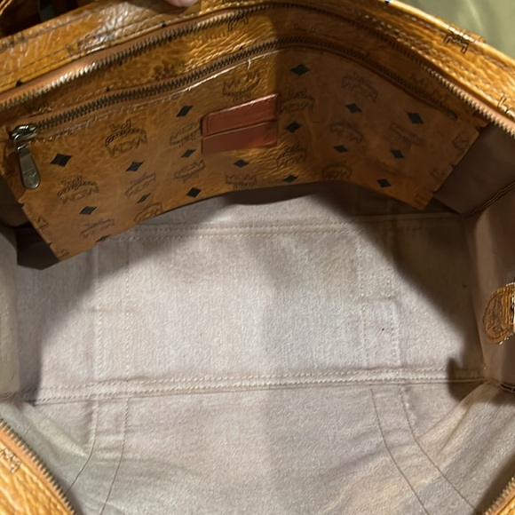 MCM Munchen MADE IN GERMANY  cognac tan signature canvas and leather tote bag - Picture 9 of 13